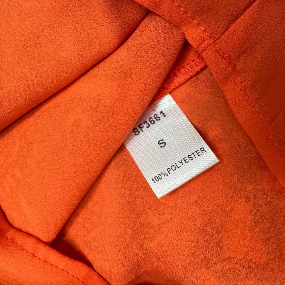 StitchFix THML blue floral and orange accent dress, S. - Picture 8 of 9